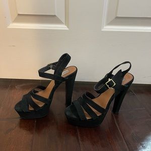 Steve Madden Black Suede Heels